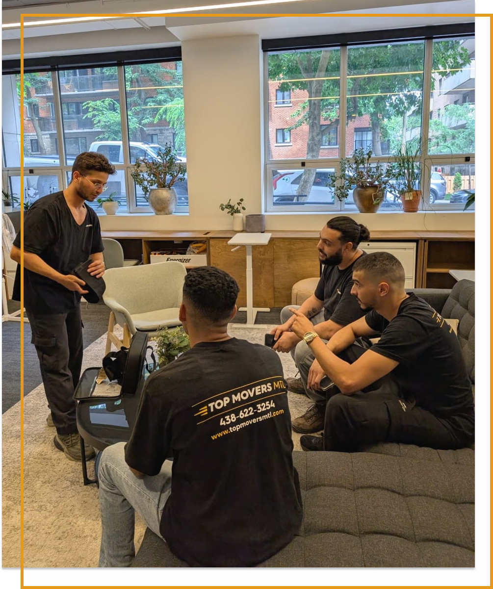 Professional movers from Top Movers Montreal planning a residential or commercial move
